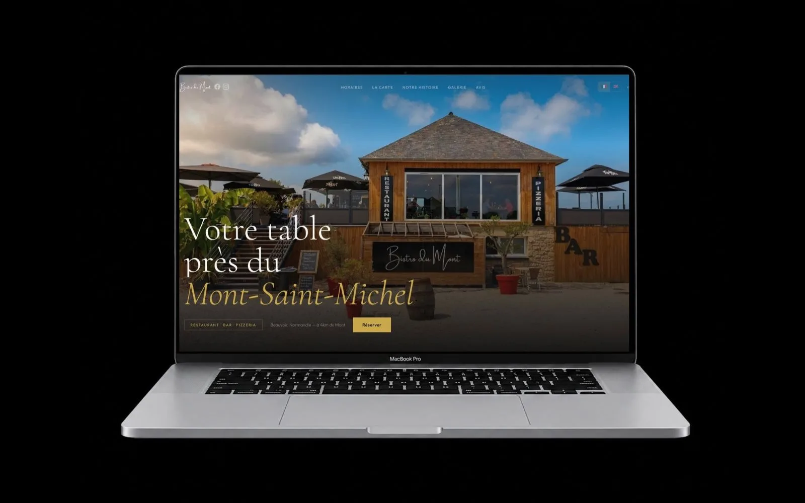 Site avec réservation en ligne pour le restaurant Bistro du Mont