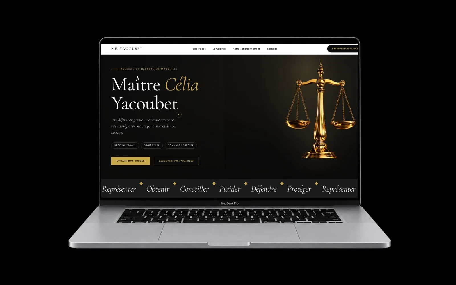 Site vitrine pour Me. Yacoubet, avocate en Suisse romande